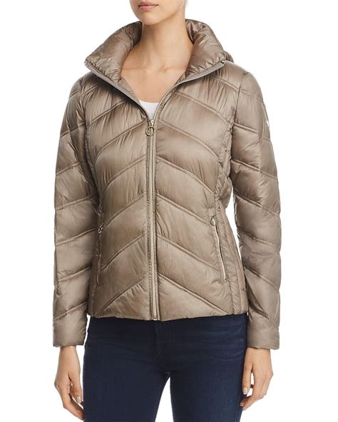 michael kors packable down jacket taupe|More.